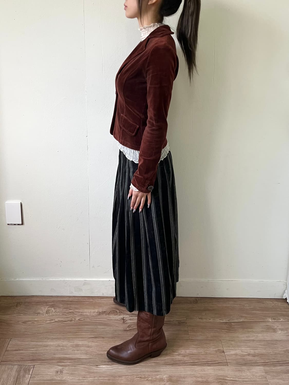 Cherissable 코듀로이 플라워 스커트 상품이미지8