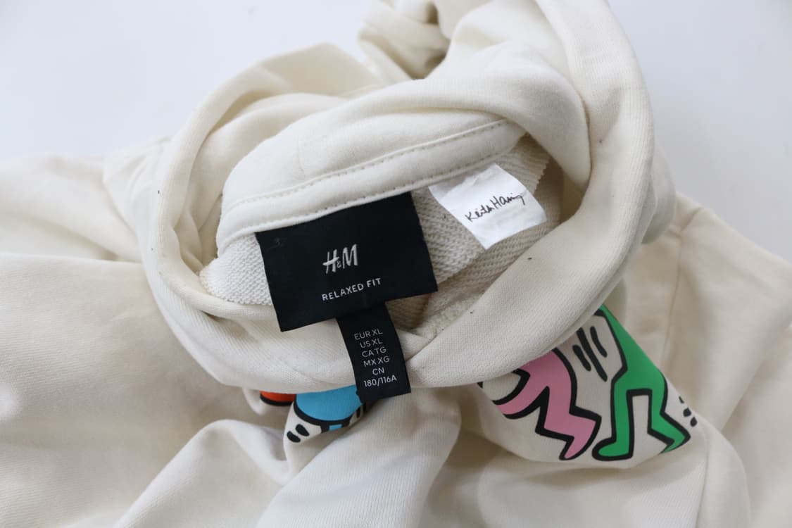 H&M x 키스해링 콜라보 릴렉스핏 그래픽 후드티 (XL) 상품이미지8