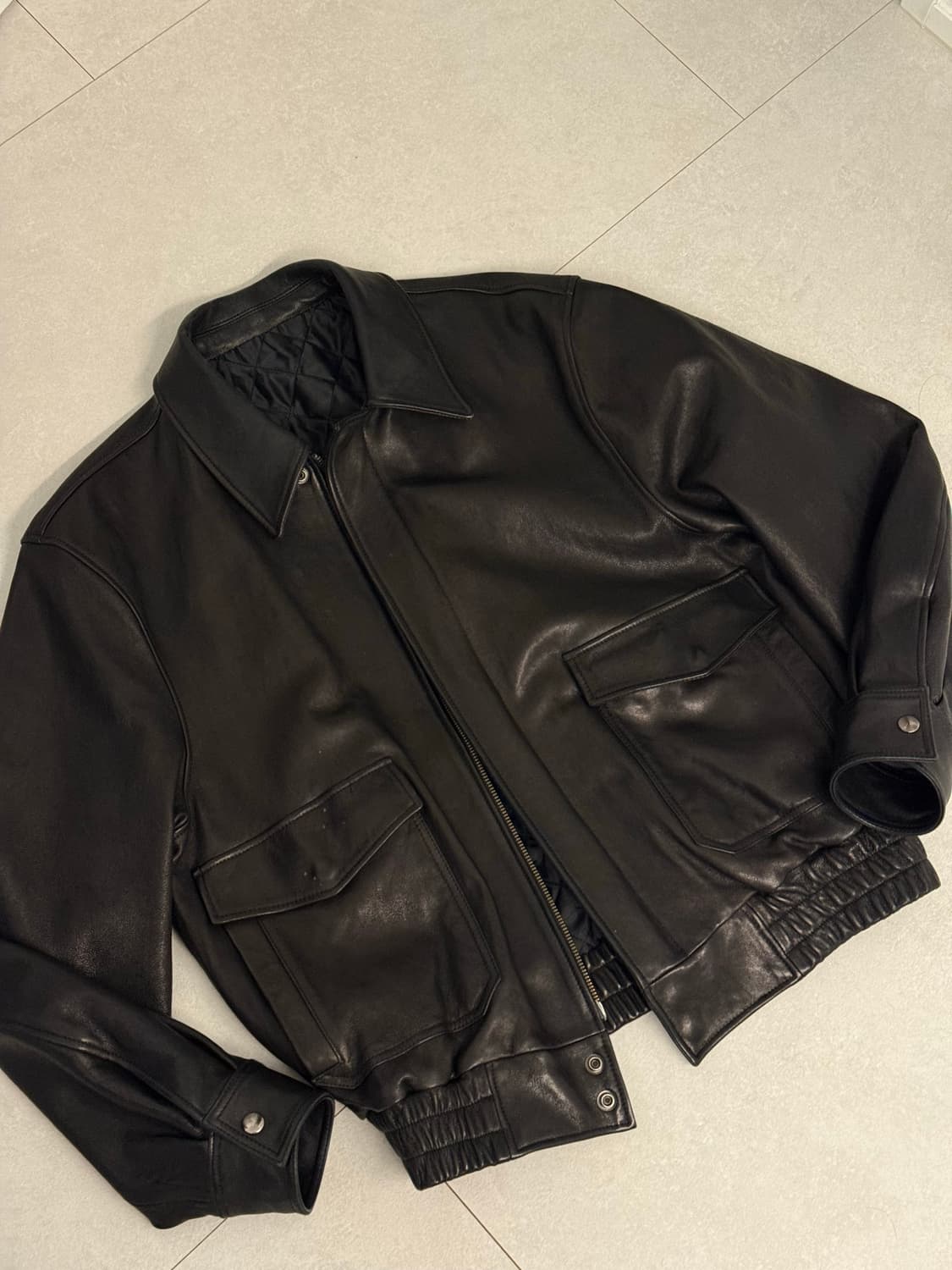 쿠어 coor A-2 레더자켓 L 블랙 상품이미지1