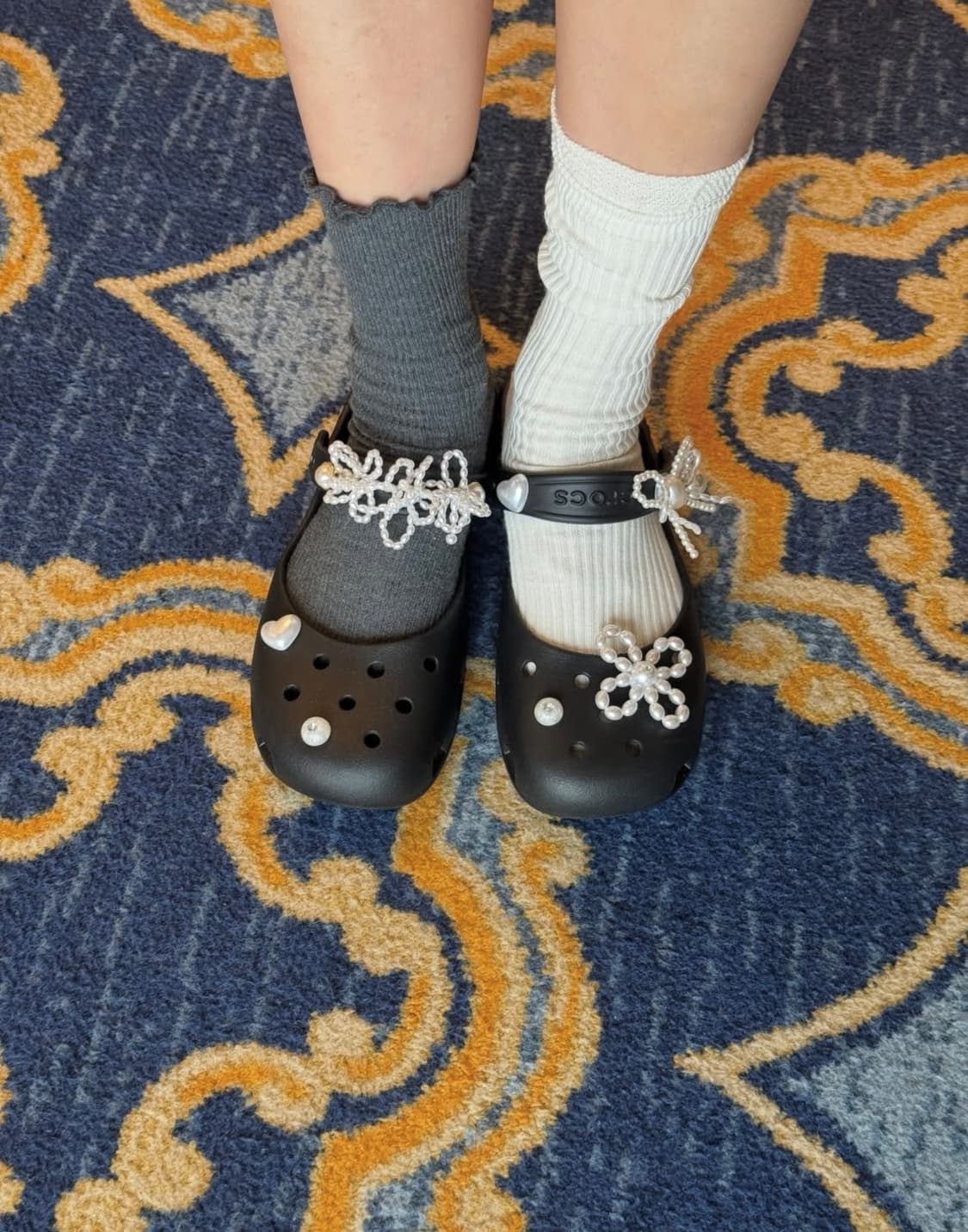 크록스 클래식 발레 블랙 W8 지비츠 포함 상품이미지5