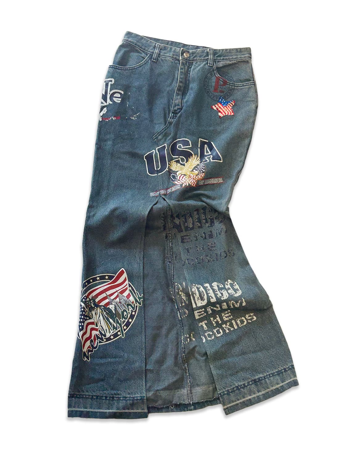Graphic slit denim 상품이미지1