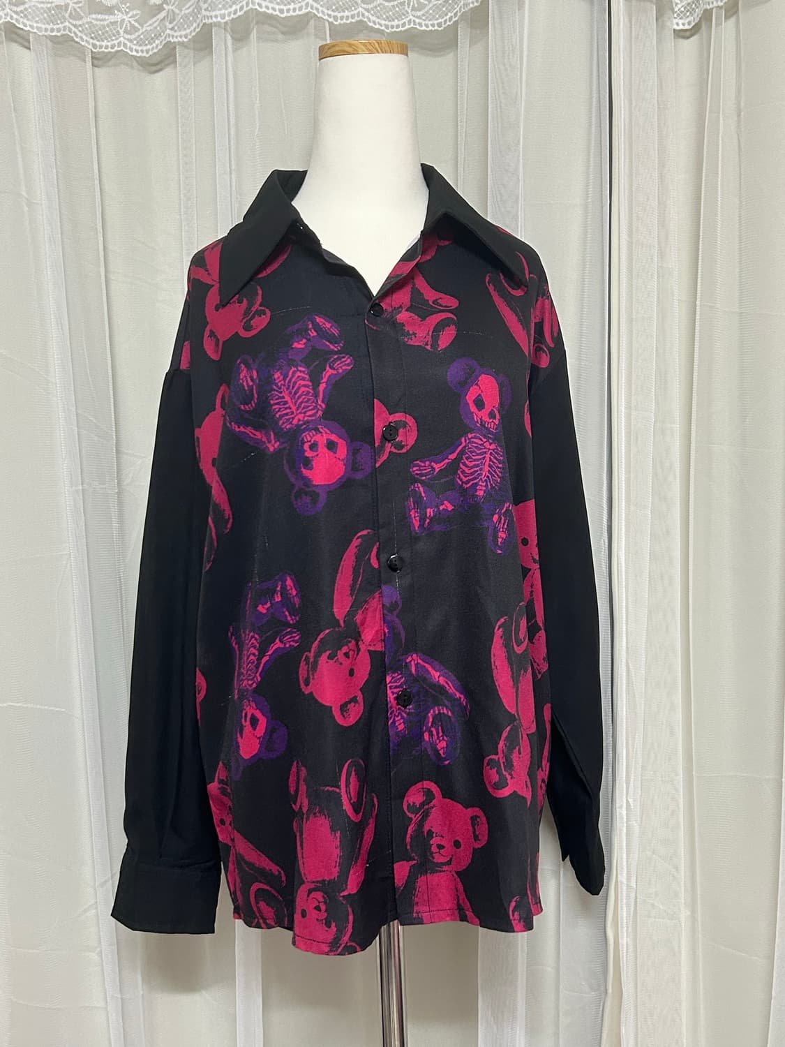 드러그허니 하라주쿠 스컬테디베어 셔츠 블라우스 상품이미지1