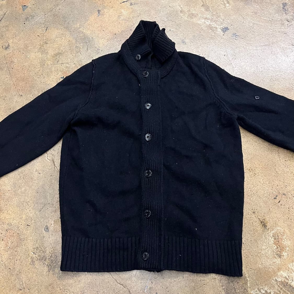 [정품/L] 스톤아일랜드 와펜 하이넥 이중지 풀집업 니트집업 b17 상품이미지3