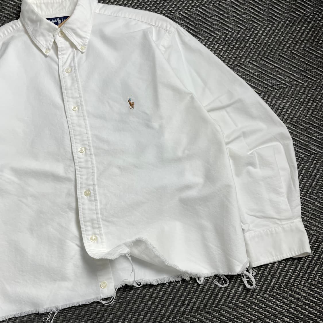 폴로 랄프로렌 옥스포드 화이트 컷팅 크롭 셔츠o 4815 상품이미지3