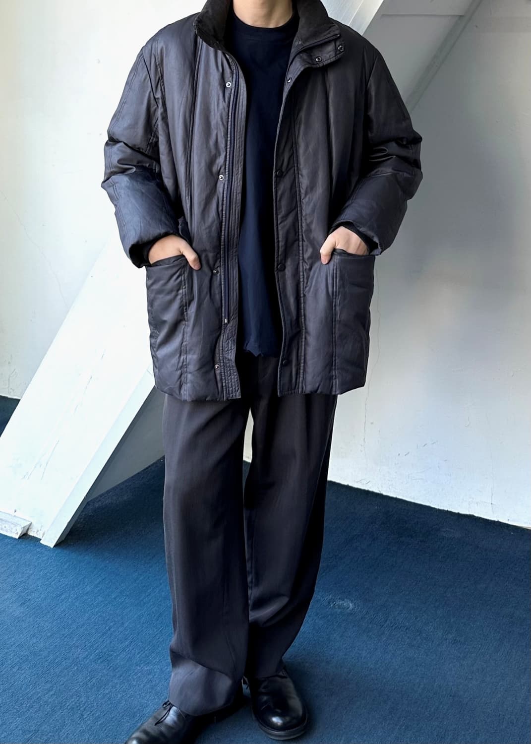 Down padded stand collar field jacket 상품이미지7