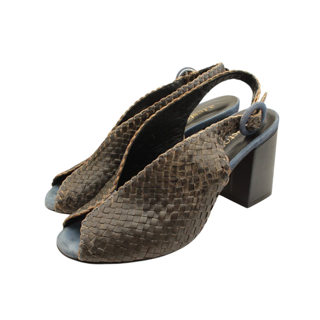 아테스토니 차콜그레이 위빙 레더 슬링백 슈즈 37반 상품이미지1