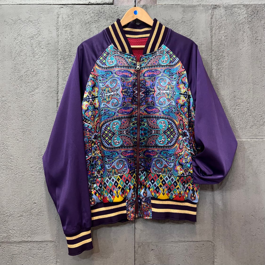 페이즐리 패턴 블루종 자켓 (XL) 상품이미지2