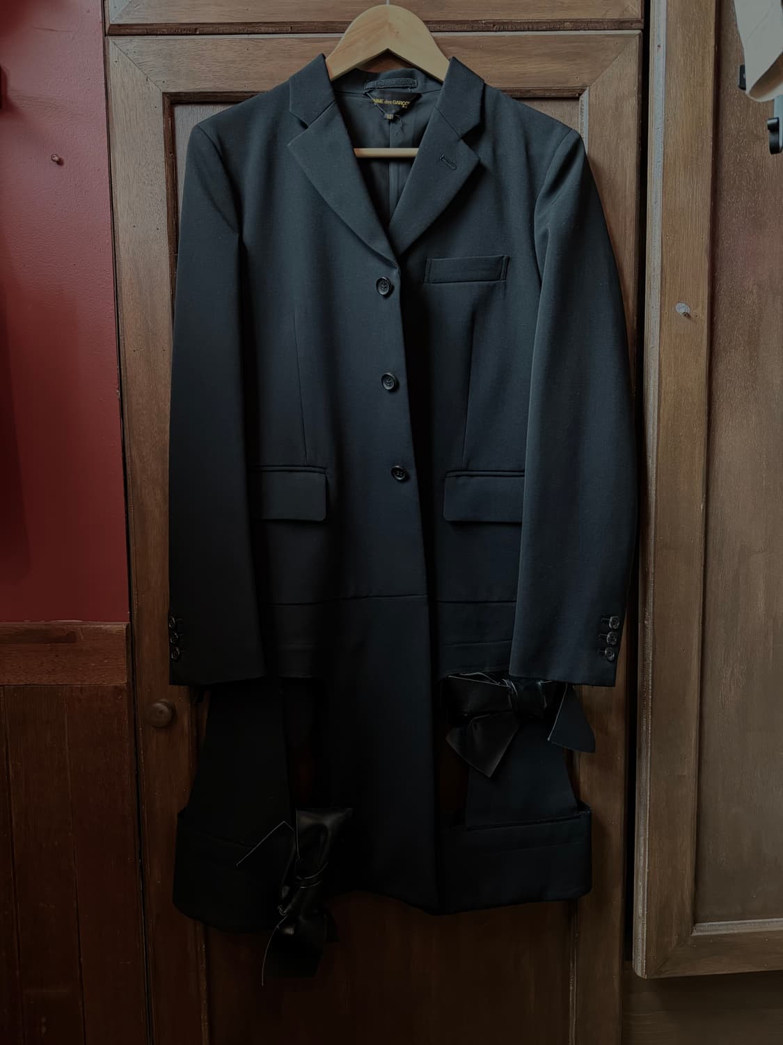 comme des garcons 컷아웃 리본 디테일 코트 상품이미지1