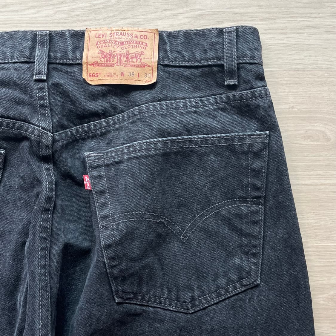 [38X30] 90s 빈티지 리바이스 565 블랙 made in usa 상품이미지5