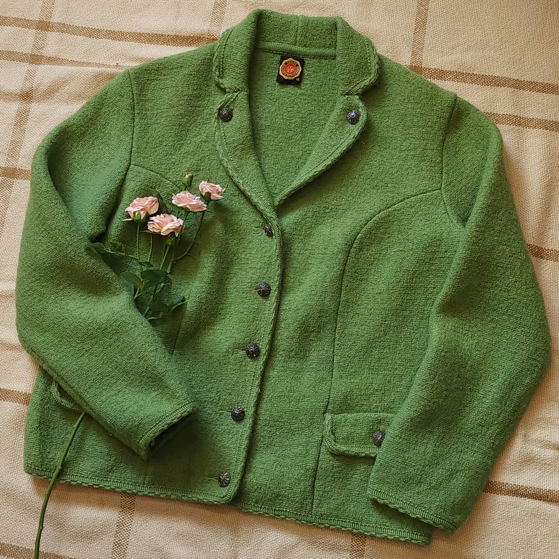 90s 울 트위드 자켓 프렌치 울 자켓 오스트리아 티롤자켓 빈티지 46 상품이미지2