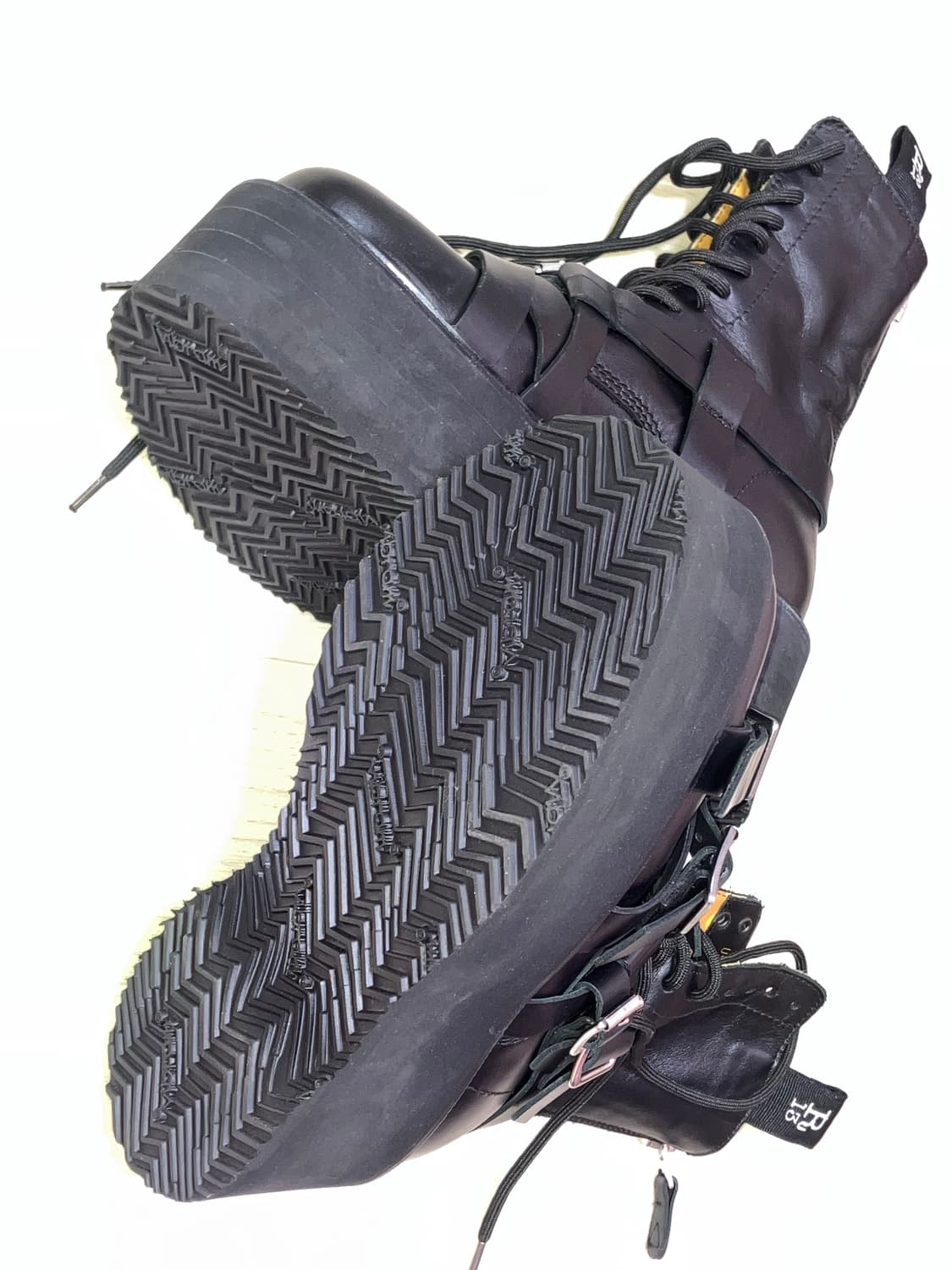 R13 블랙 스트랩 더블 스택 부츠 240 상품이미지7