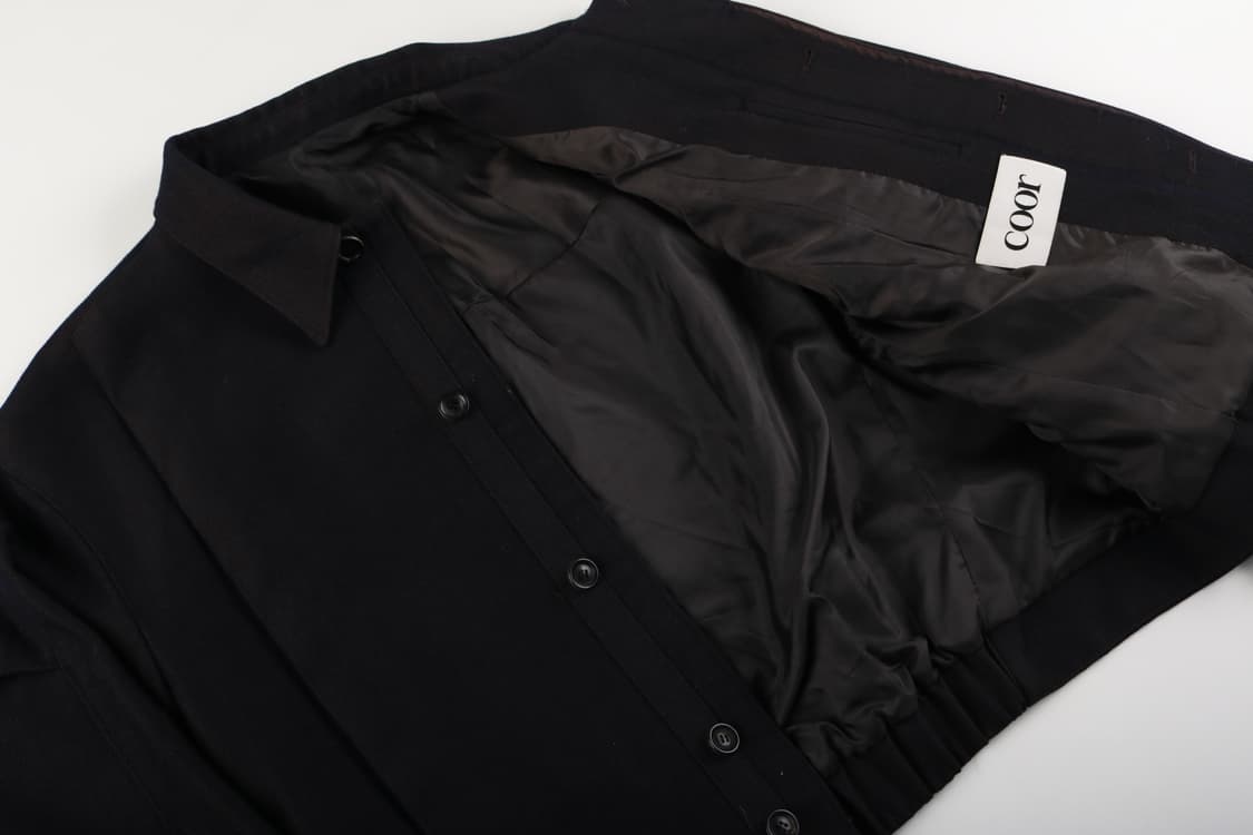 [L] 쿠어 플리츠드 울 트윌 크롭 자켓 (다크 브라운) 상품이미지3