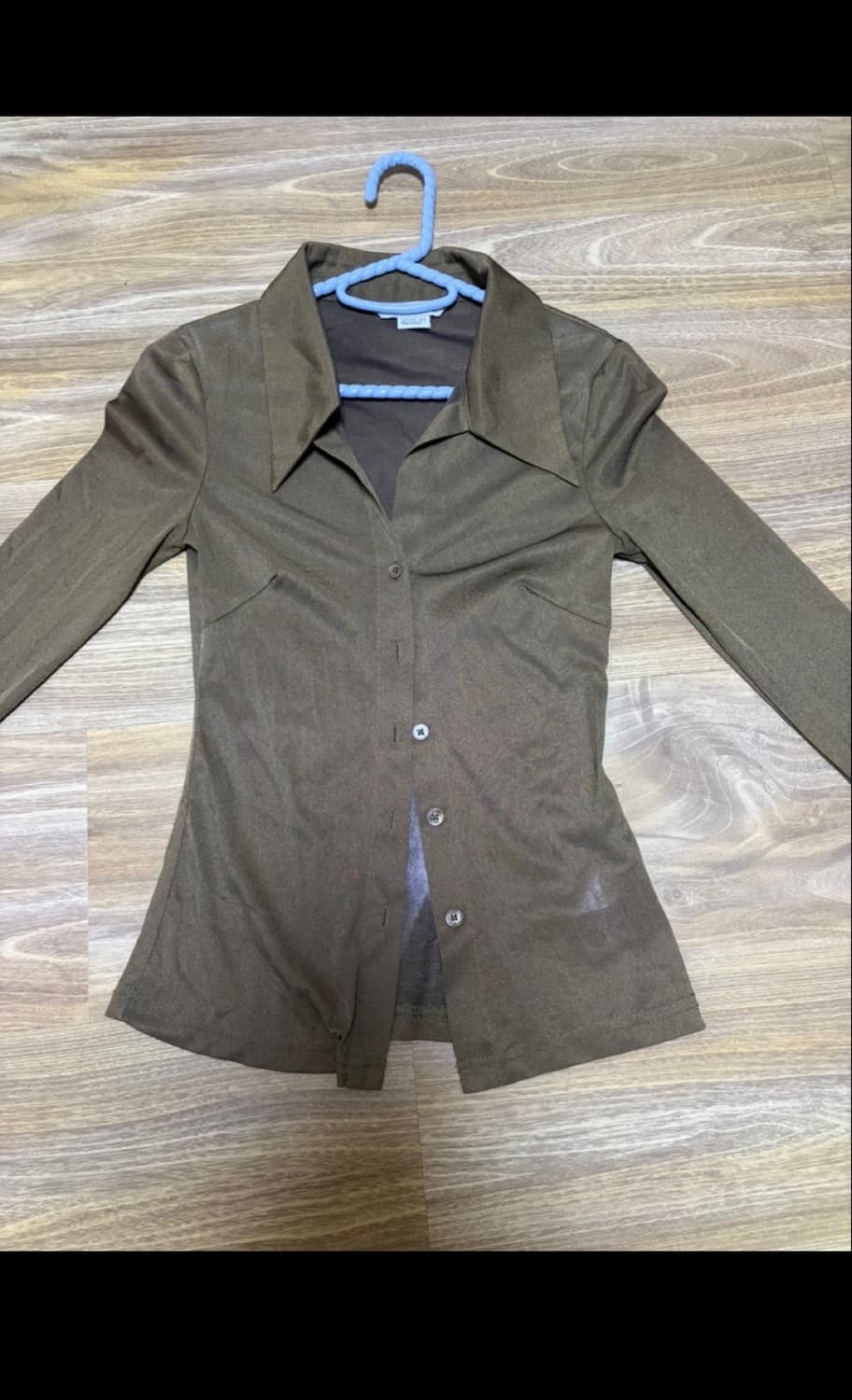 아소스 asos 카키 슬림핏 셔츠 상품이미지1