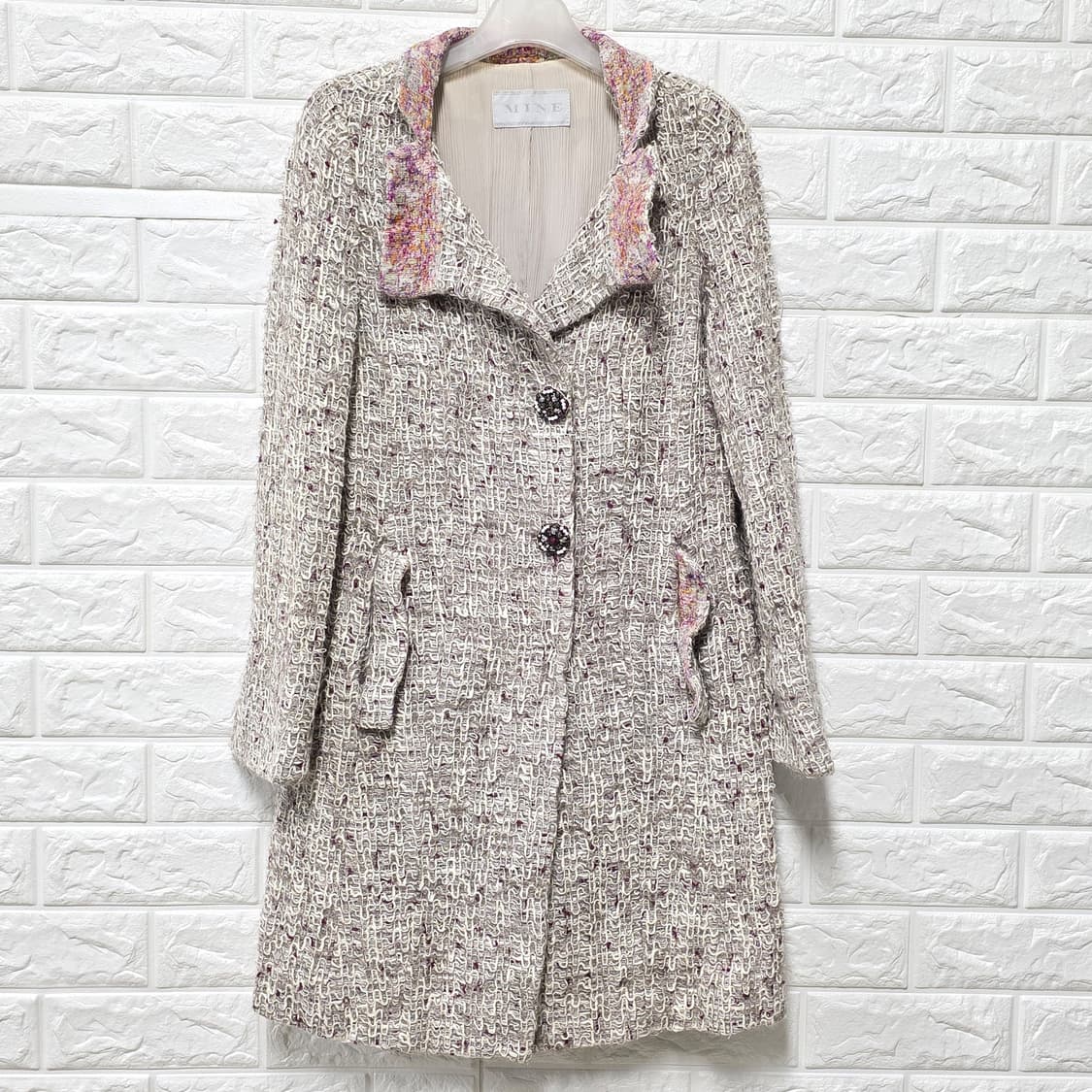 택포// S 한섬 마인 MINE 트위드 코트  상품이미지1