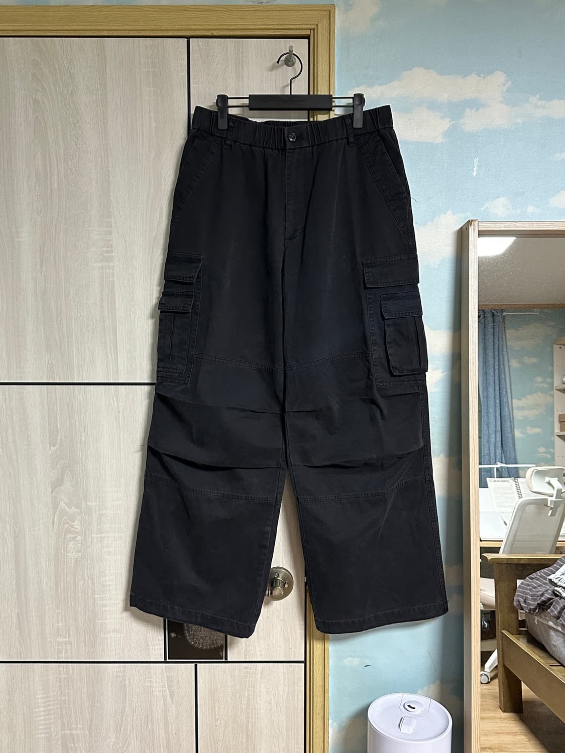 (M) 주앙옴므 빈티지 워시드 카고팬츠 블랙 상품이미지2