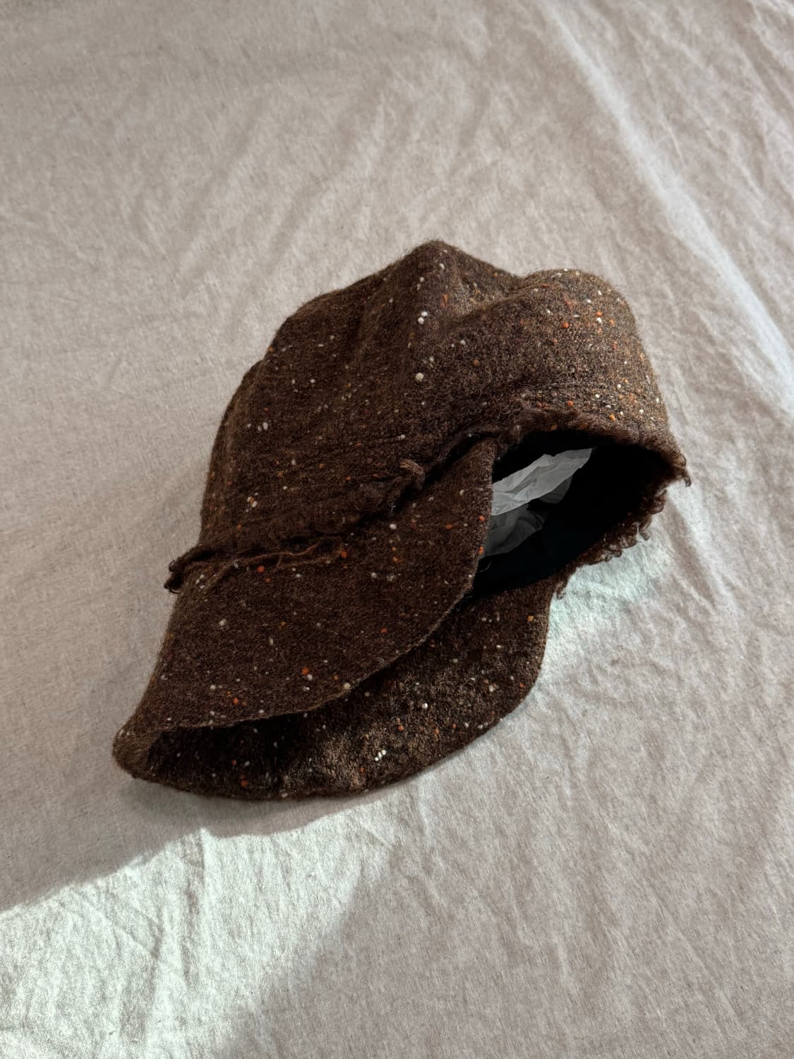 준야와타나베 03FW 브라운 울 트위드 뉴스보이 캡 상품이미지5