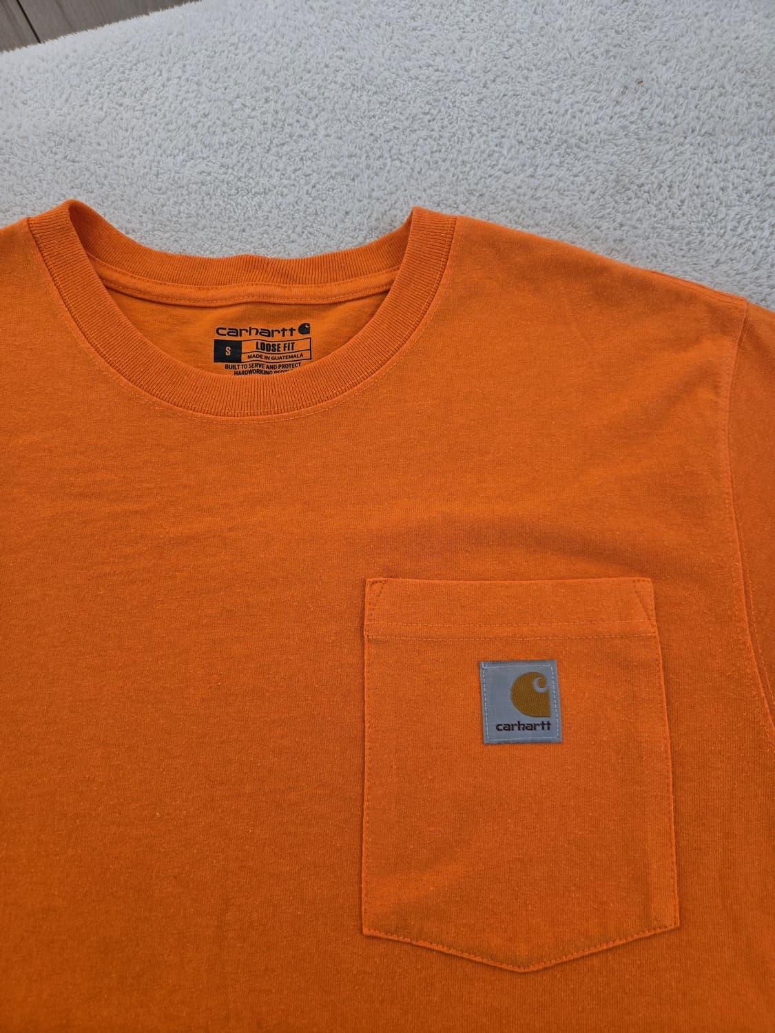 칼하트 포켓 반팔티 오렌지 S 상품이미지4