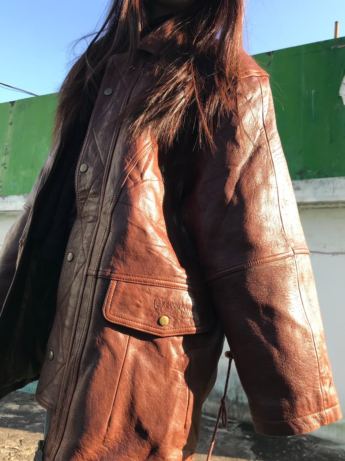 지아니 발렌티노 브라운 램스킨 레더 자켓  상품이미지2