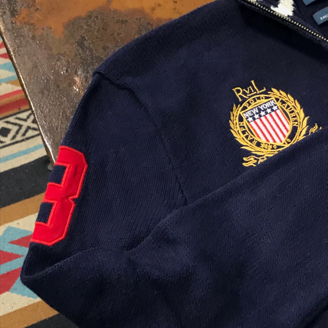 폴로랄프로렌 PRL 자수 네이비 투웨이 집업 남성 105  상품이미지5