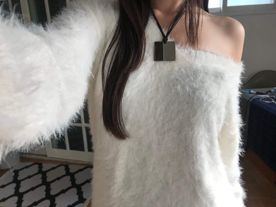 vintage angora white knit 상품이미지2