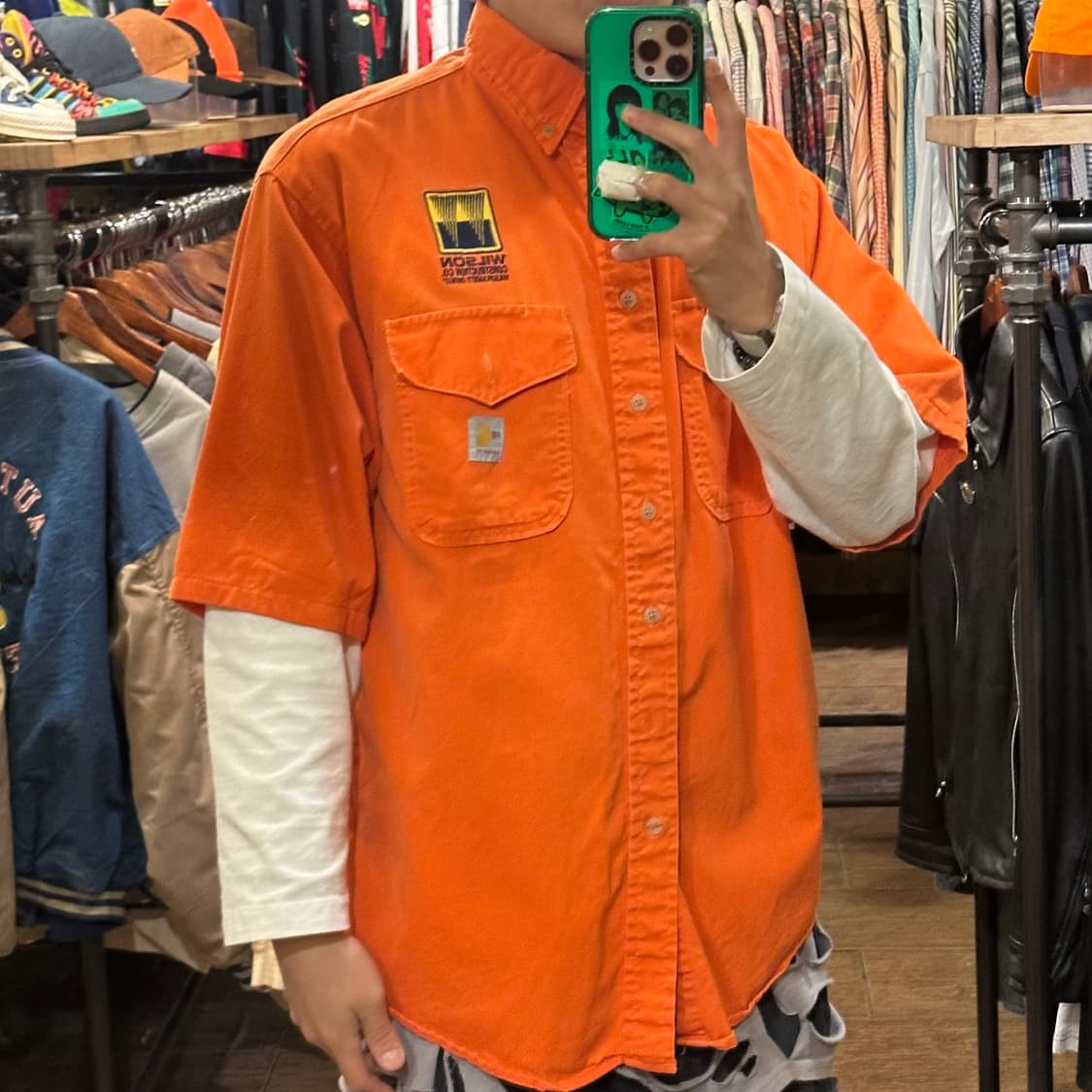 [HI] 칼하트 반팔 셔츠 오렌지 상품이미지4