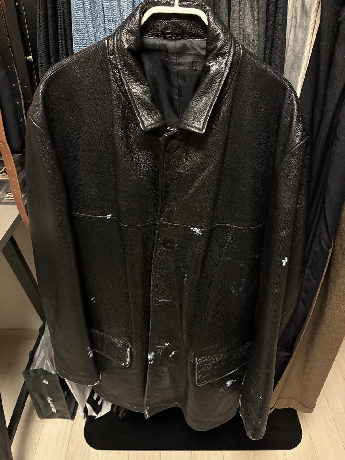 [L] 90s 빈티지 레더 카코트 상품이미지3