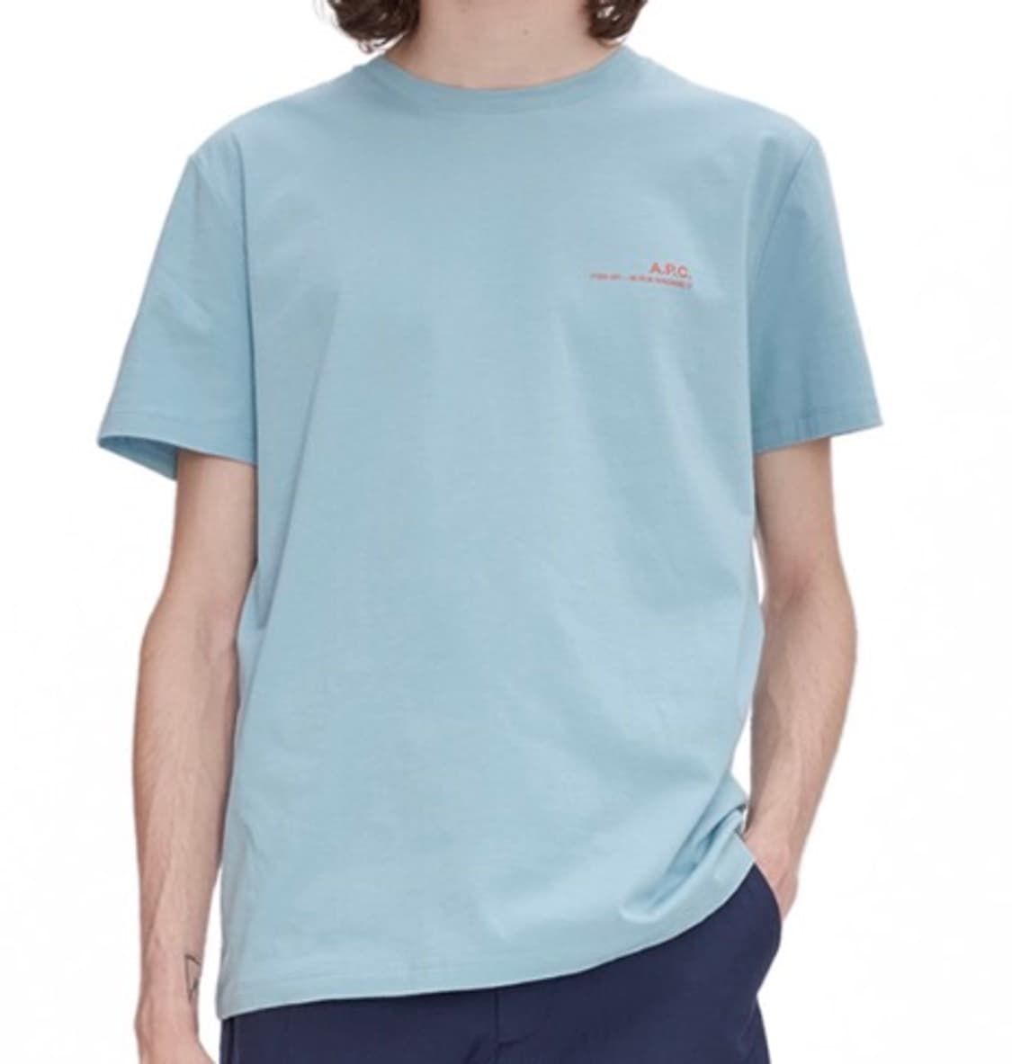 24SS 아페쎄 A.P.C 아이템 반팔티셔츠 XL 라이트블루 상품이미지10