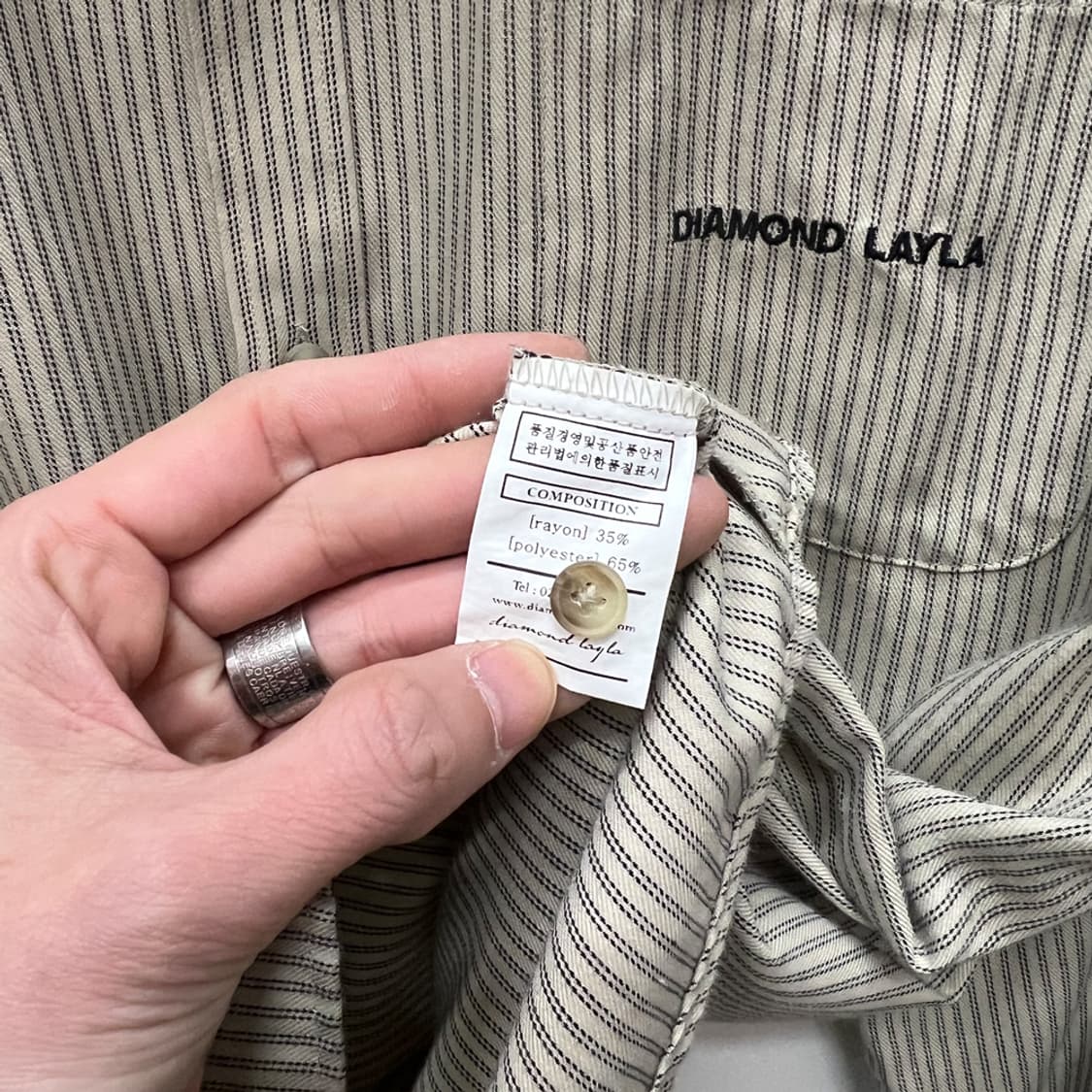 다이아몬드 레이라 스트라이프 셔츠 남방 L 상품이미지4