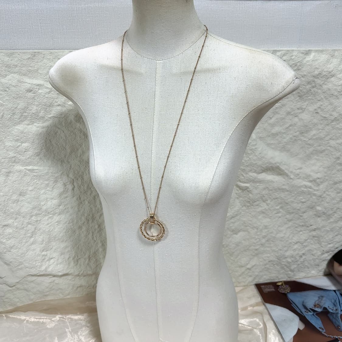 빈티지 꽈배기 링 목걸이 상품이미지1