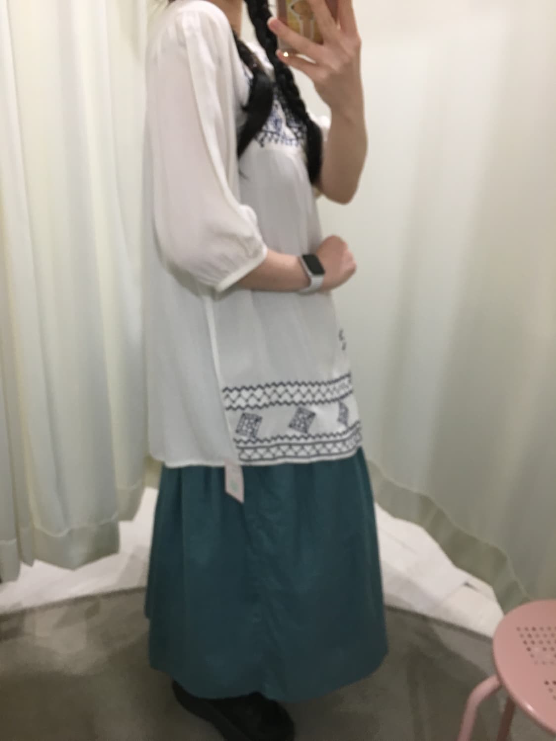 하구미 자수 블라우스 상품이미지7