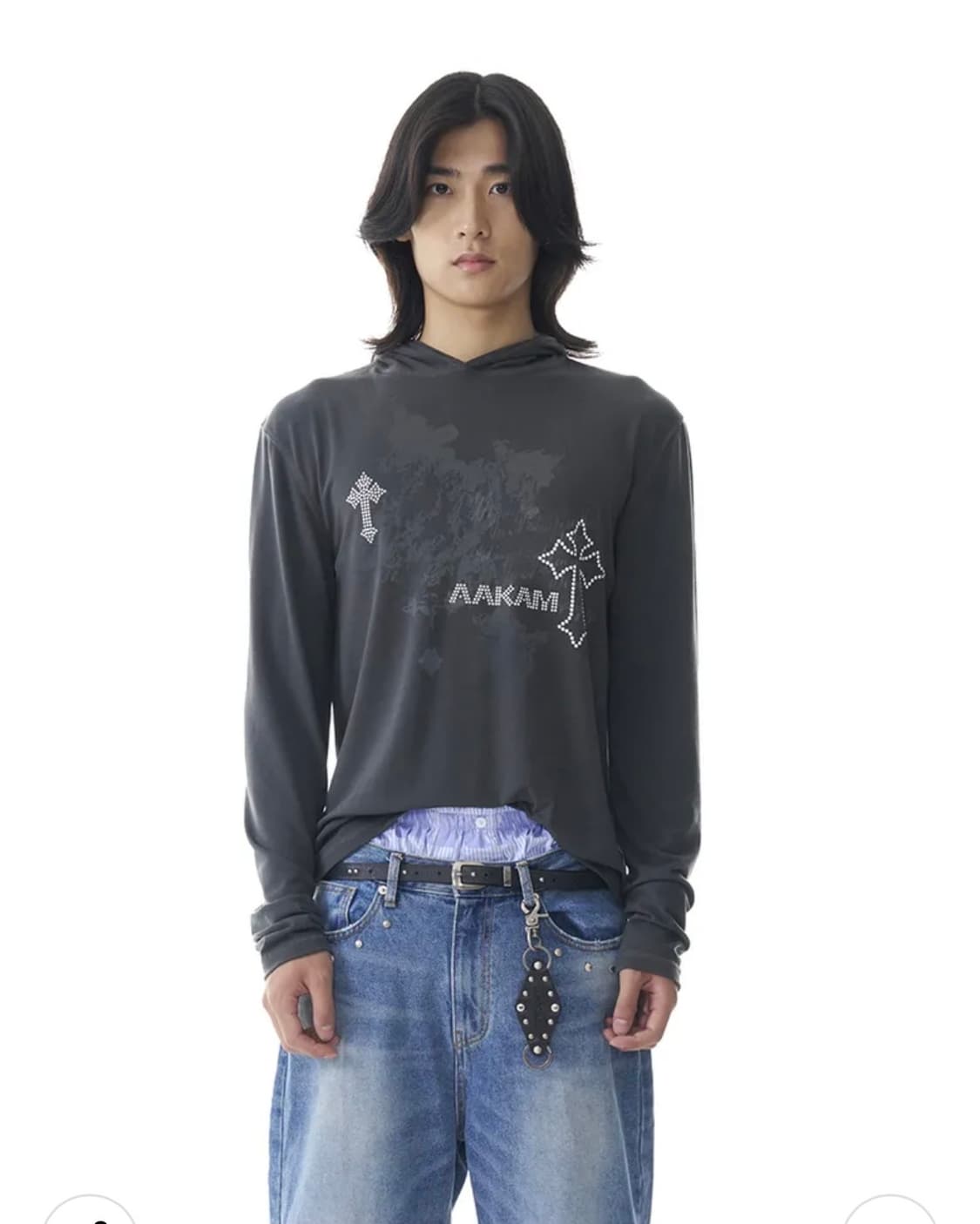 아캄 aakam 스터디드 크로스 롱슬리브 Dark Gray 2 상품이미지2