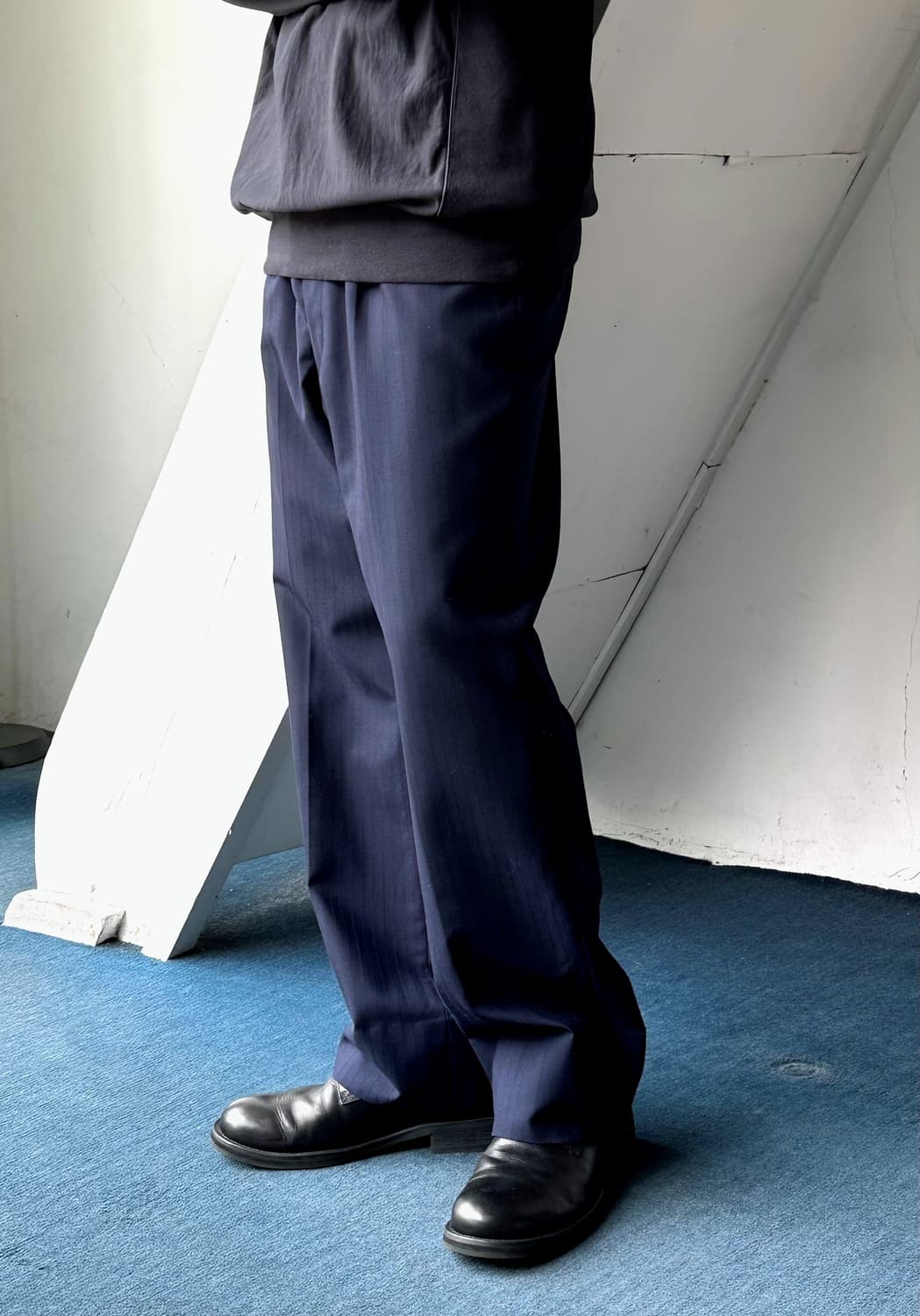 Design stripe 1 pleats wide trouser 상품이미지8