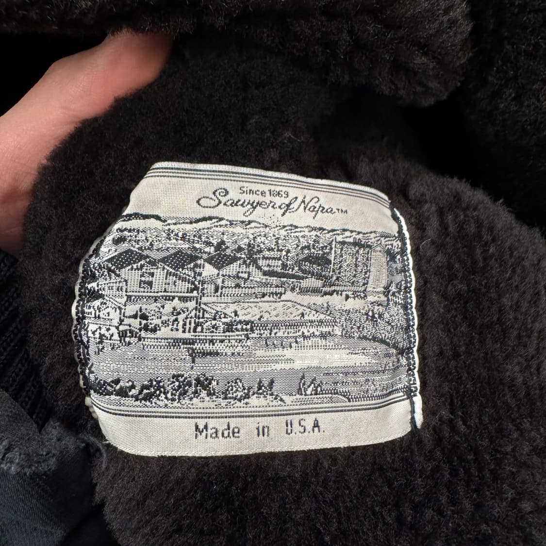 90s USA VINTAGE 무스탕 반코트 전면 버튼 포인트 블랙 상품이미지6