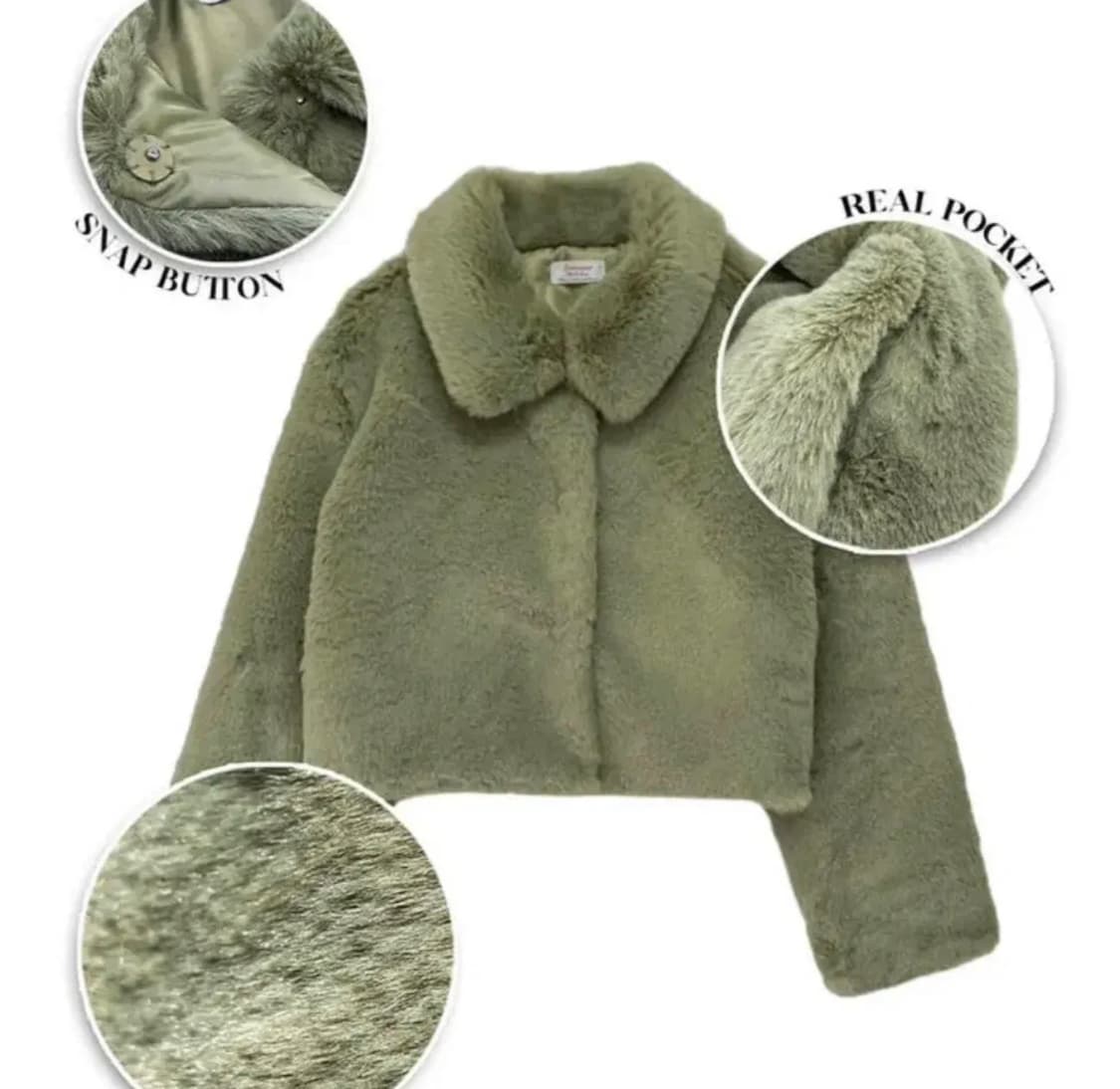 루루서울 푸딩 퍼 자켓 말차 그린  상품이미지2