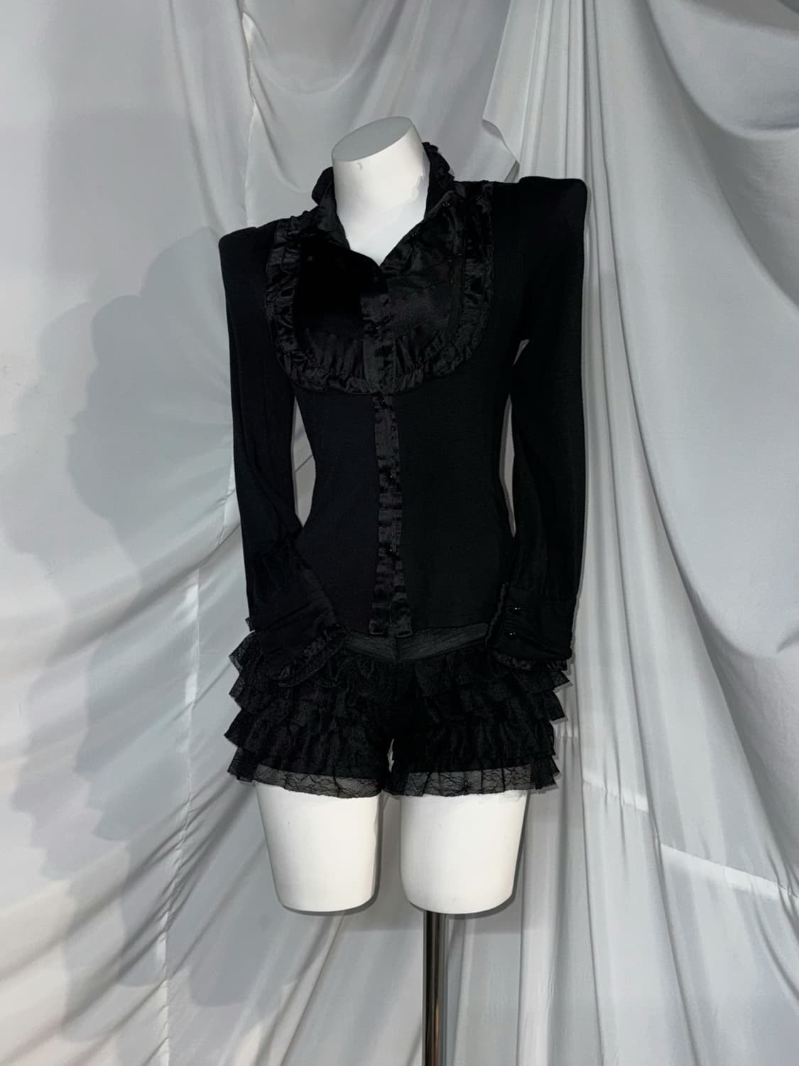 무채색 캐캐체 세라깔 고스고딕 데일리 로리 레이스 프릴 코디세트 상품이미지3