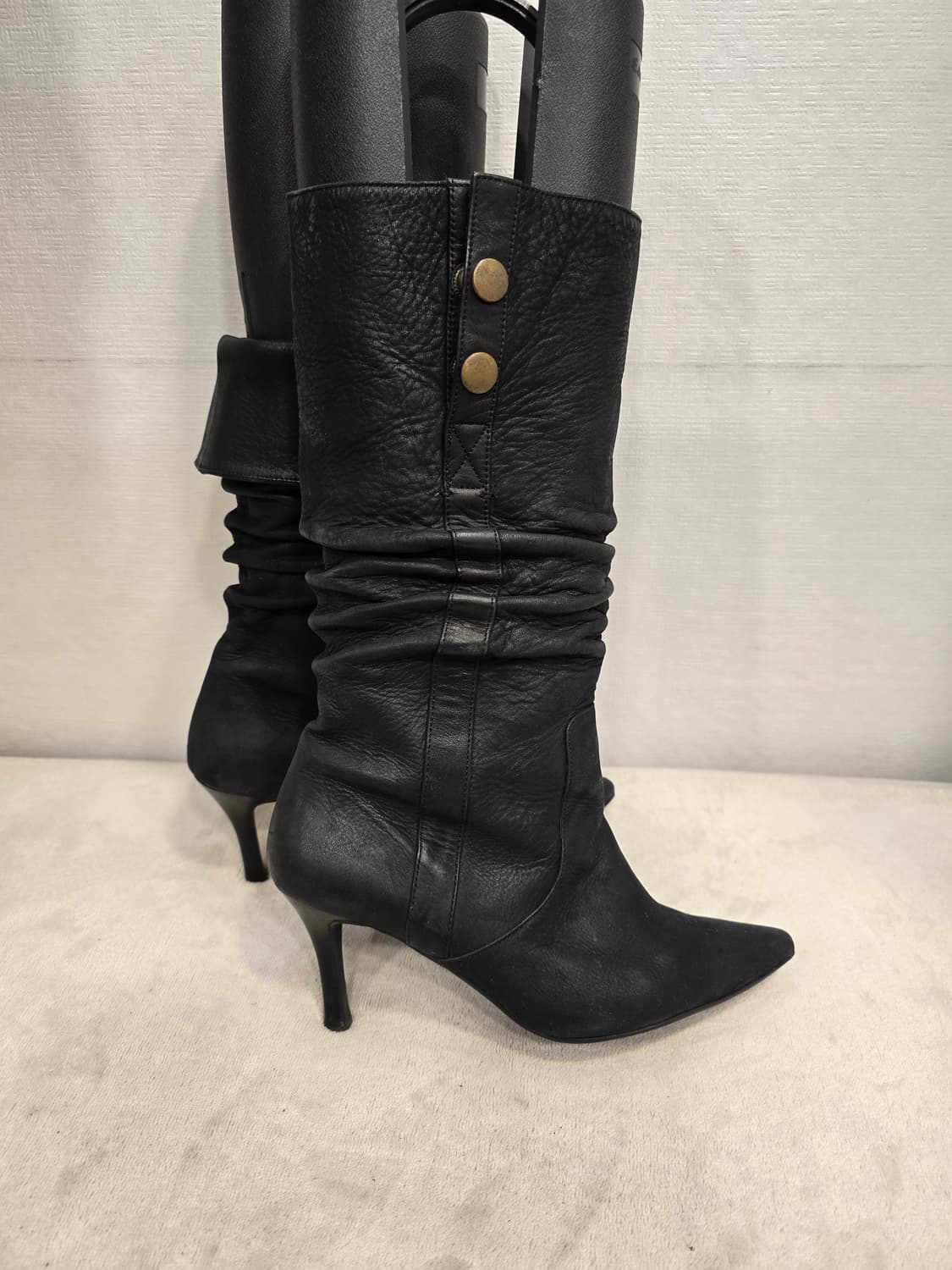 미소페 블랙 셔링 힐 부츠 230 상품이미지2