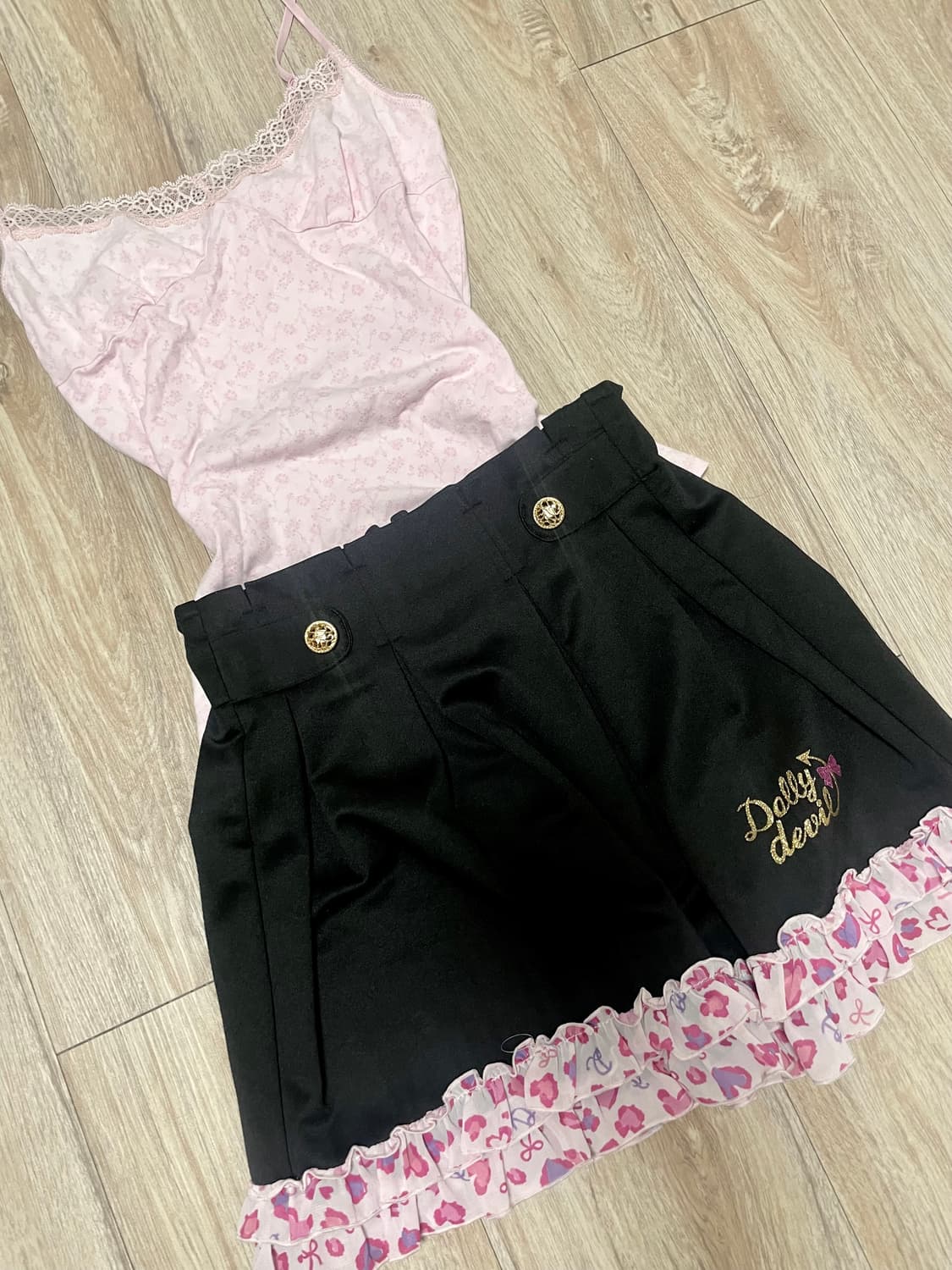 히메 갸루 핑크 셋업 gyaru 상품이미지1