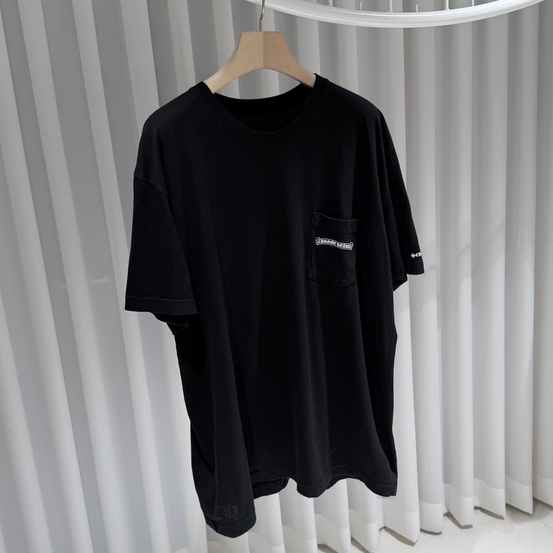 (A+/XXL) / 크롬하츠 스크롤 로고 반팔 티셔츠 블랙 상품이미지4