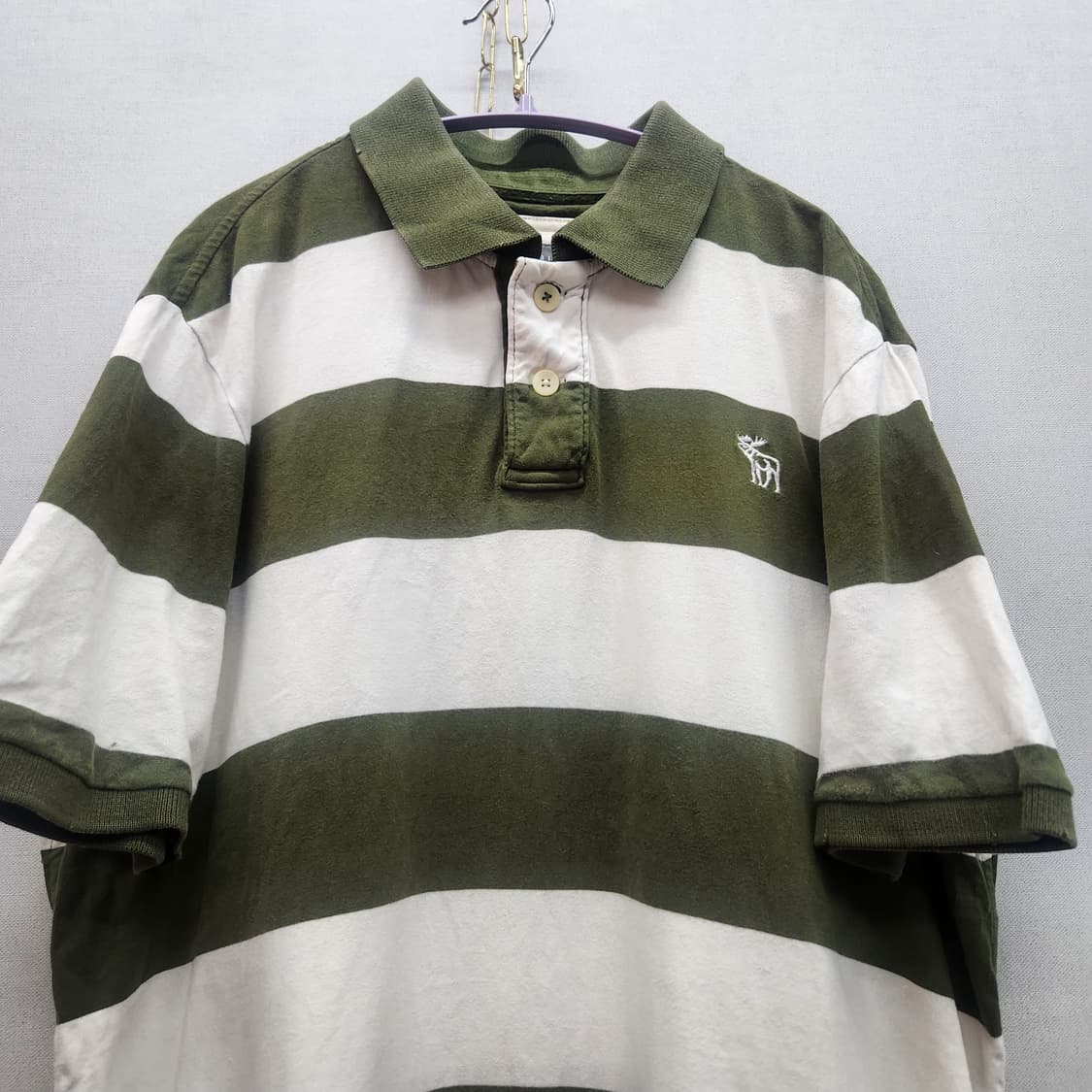 아베크롬비 로고 스트라이프 반팔카라 XXL(XL) 상품이미지2