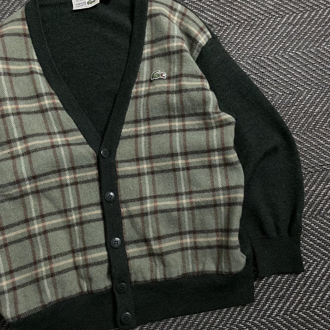 라코스테 아카이브 울 혼방 체크 가디건o 4388 상품이미지2