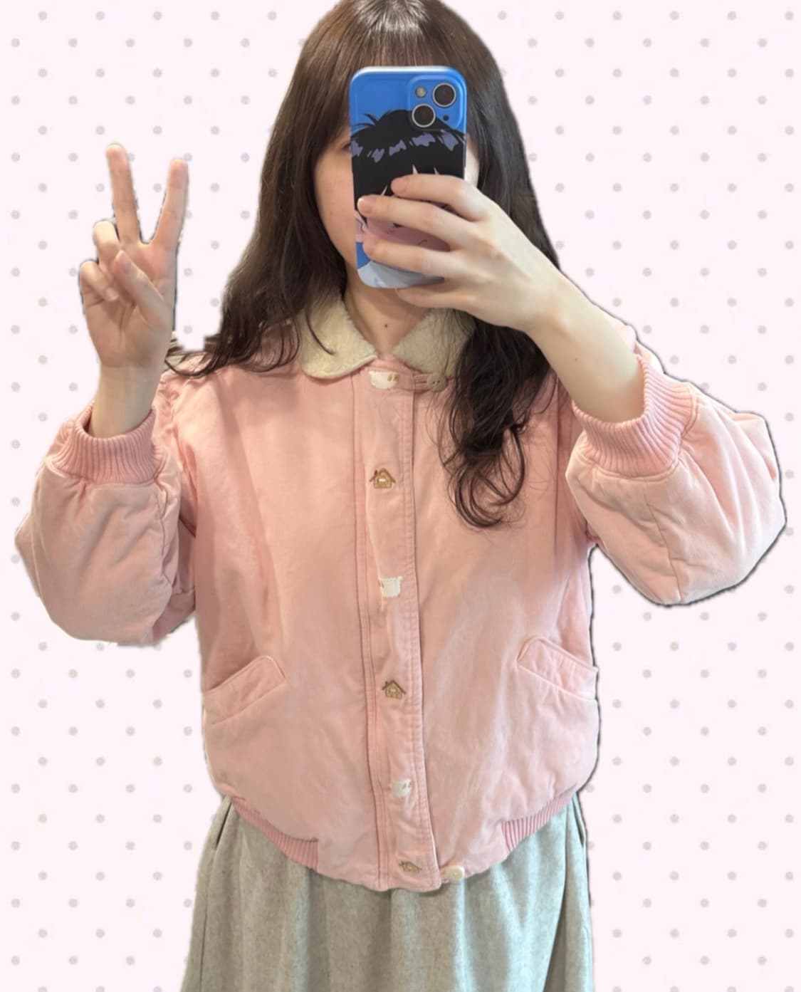 양 자수 누빔 패딩 핑크  상품이미지2