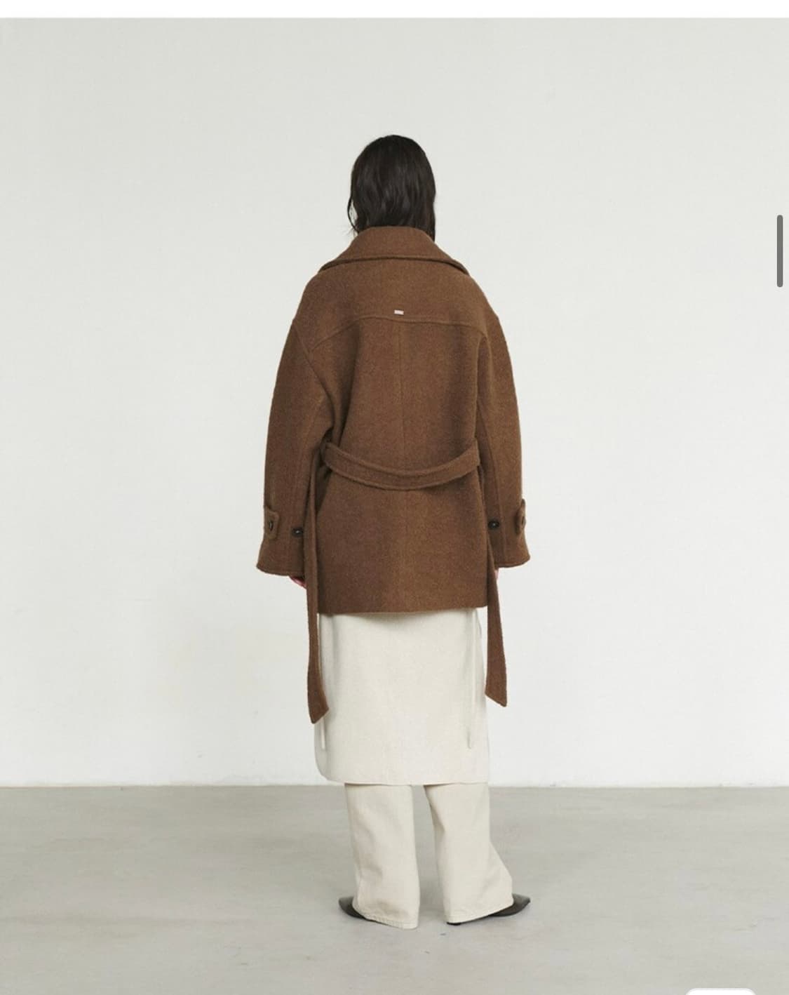 루에브르 알파카 부클 벨티드 코트 브라운 상품이미지5