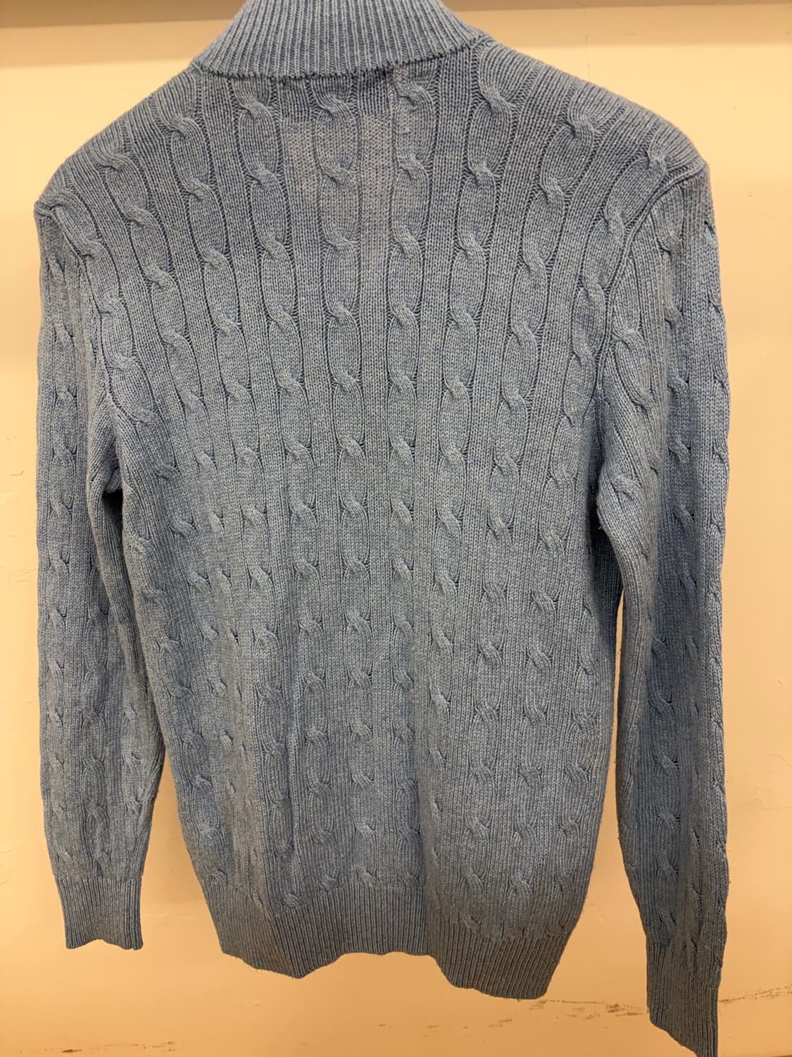 [S] 폴로 랄프로렌 케이블 반집업 니트 스웨터 하늘색 상품이미지4