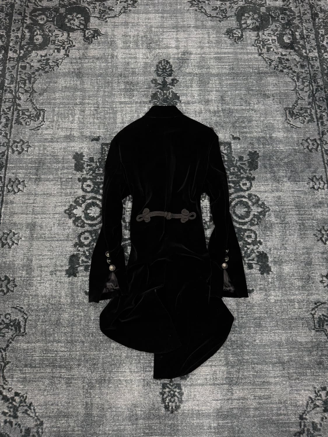 Punk rave gothic napoleon velour coat 상품이미지7
