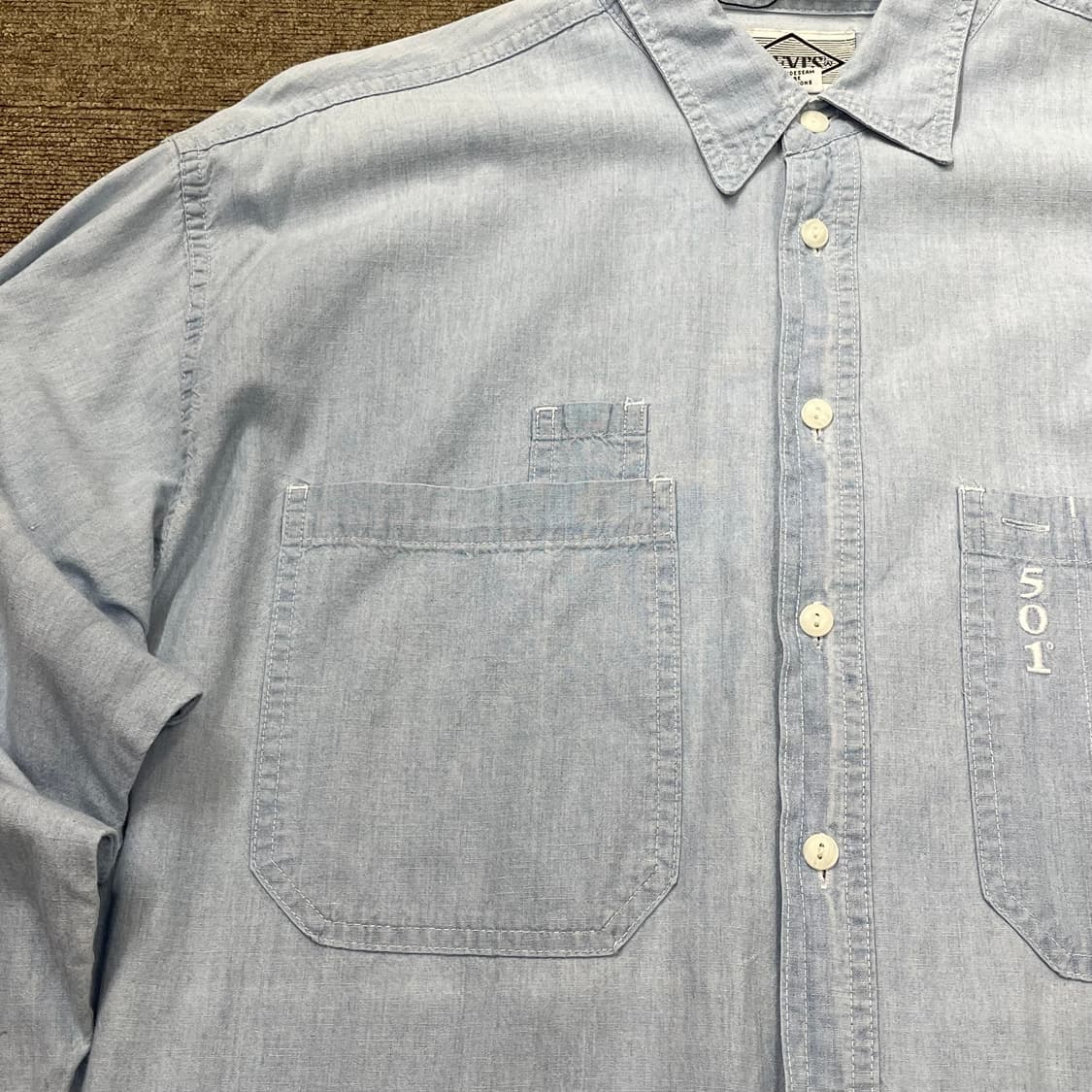 (L) 90s Levi's 리바이스 샴브레이 데님 셔츠 상품이미지6