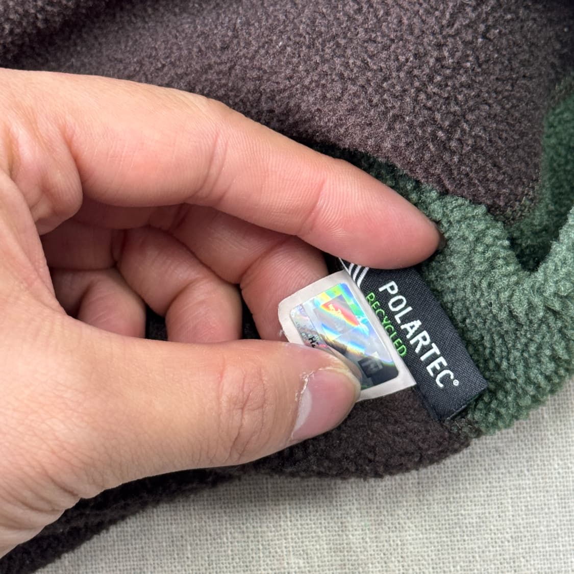 노스페이스 해외판 브라운 배색 플리스 반집업 L 상품이미지8