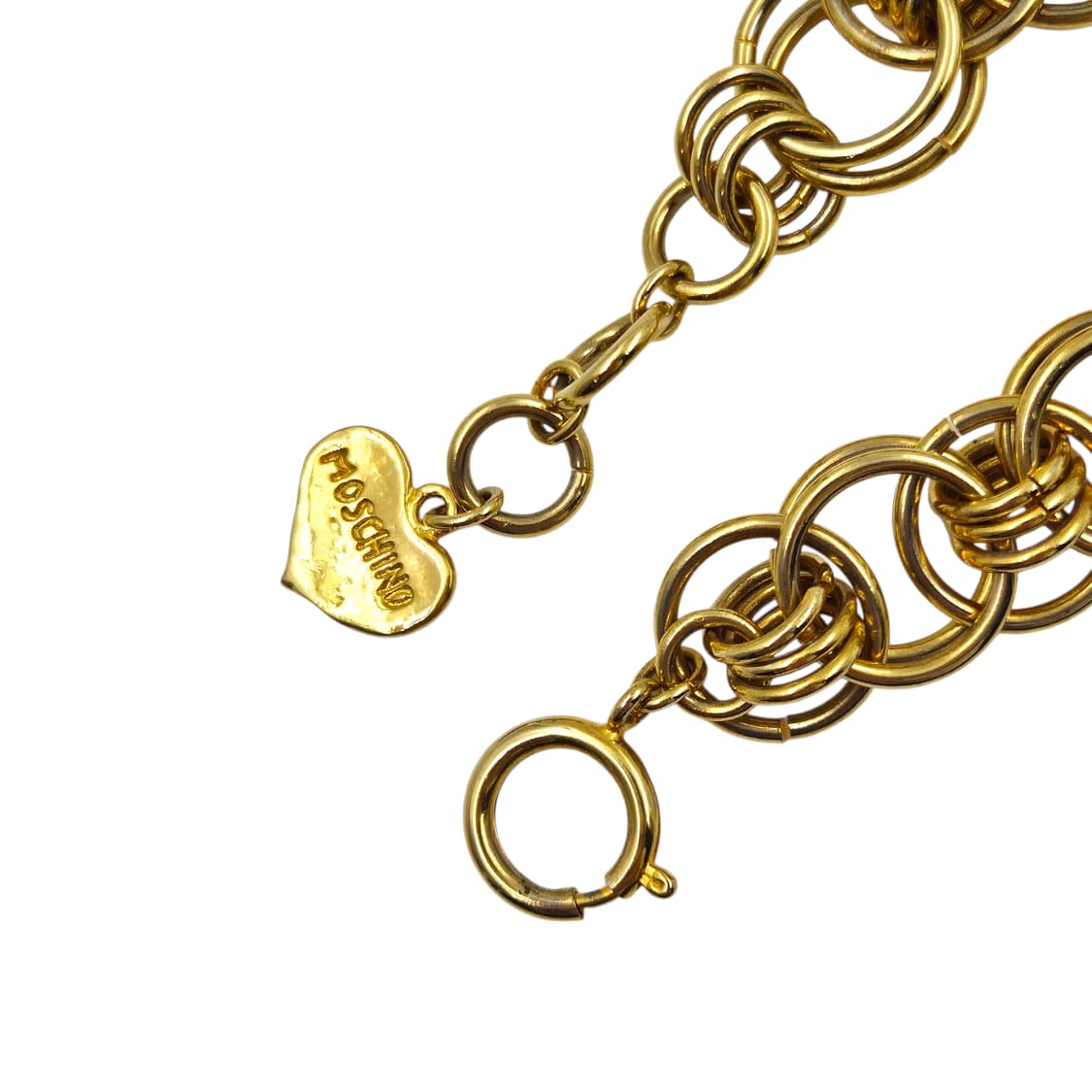 90s 모스키노 사슬 라운드 볼드 하트 팔찌 상품이미지3