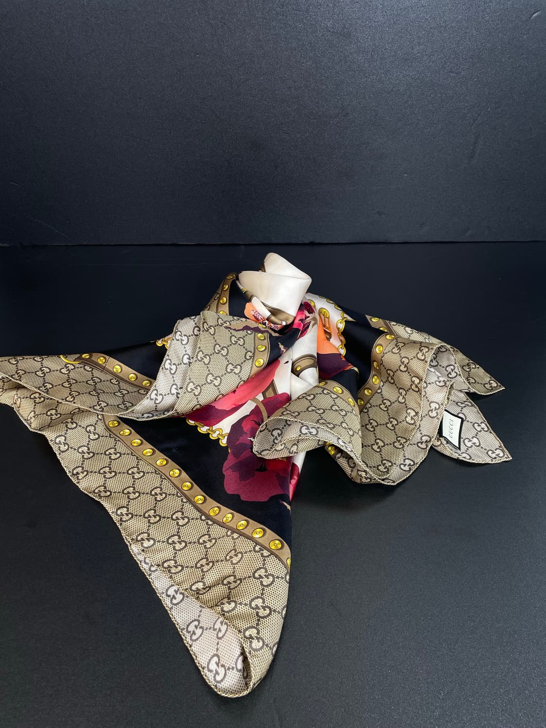 GUCCI 구찌 GG 플라워 실크 스카프 상품이미지1