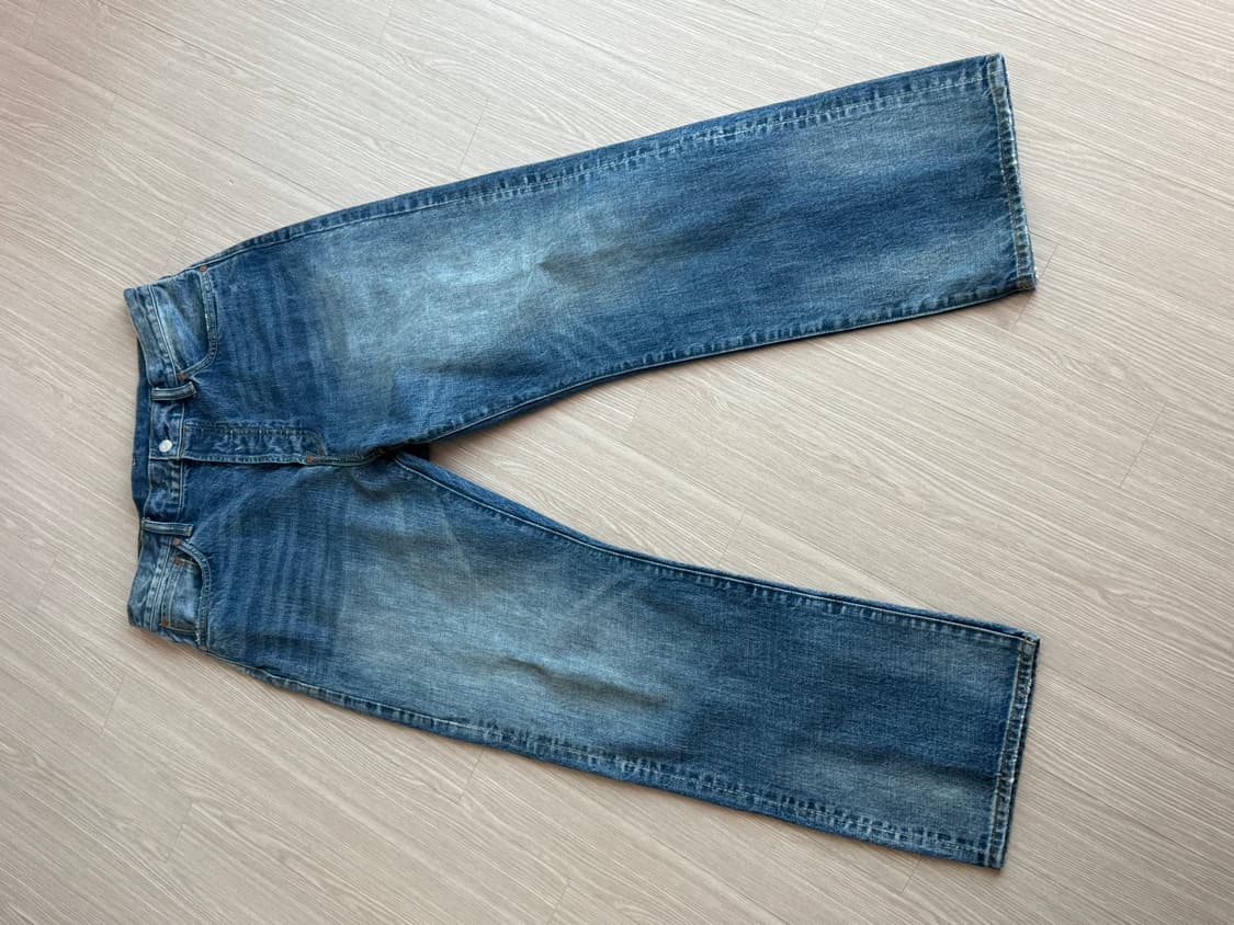 [L] 아웃스탠딩 30s 신치백 셀비지 와이드 데님팬츠 상품이미지3