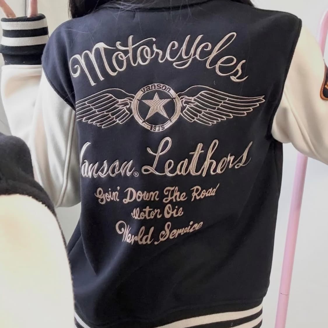 밴슨 모터사이클 바시티 자켓 상품이미지4